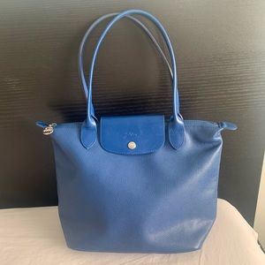 Longchamp blue genuine leather shoulder bag